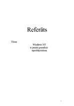 Referāts 'Windows NT ir jaunās paaudzes operētājsistēma', 1.