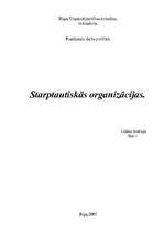 Referāts 'Starptautiskās organizācijas', 1.