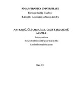 Konspekts 'Neverbālās saziņas metodes saskarsmē. Mīmika', 1.