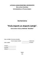Referāts 'Preču imports un eksports Latvijā', 1.