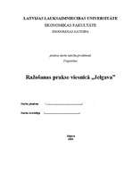 Prakses atskaite 'Ražošanas prakse viesnīcā "Jelgava"', 2.