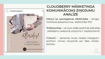 Prezentācija 'Integrētās mārketinga komunikācijas novērtēšana - Cloudberry', 13.