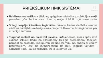 Prezentācija 'Integrētās mārketinga komunikācijas novērtēšana - Cloudberry', 20.