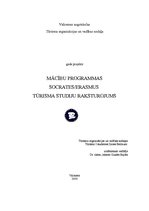 Referāts 'Mācību programmas Socrates/Erasmus tūrisma studiju raksturojums', 1.