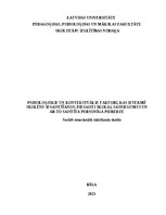 Eseja 'Psiholoģiskie un kontekstuālie faktori, kas ietekmē skolēnu iesaistīšanos, piesa', 1.