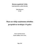 Referāts 'Mazo un vidējo uzņēmumu attīstības perspektīvas tuvākajos desmit gados', 1.