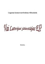 Referāts 'Vai Latvijai jāiestājas Eiropas Savienībā', 1.