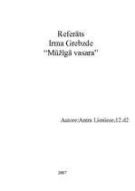 Referāts 'Irma Grebzde “Mūžīgā vasara”', 1.