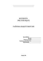 Referāts 'Fašisms', 1.