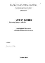 Referāts 'Apdrošināšana kā viens no riska pārvaldīšanas instrumentiem', 1.