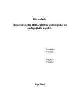 Referāts 'Skolotāja tālākizglītības psiholoģiskie un pedagoģiskie aspekti', 1.