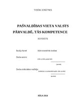 Referāts 'Pašvaldības vieta valsts pārvaldē, tās kompetence', 1.