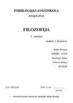 Referāts 'Filosofija', 1.