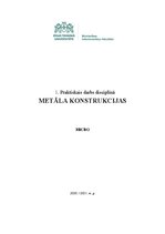 Konspekts 'Metāla konstrukcijas 1. praktiskais darbs', 1.