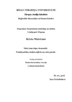 Konspekts 'Valsts loma tirgus ekonomikā. Fiskālā politika, budžeta deficīts un valsts parād', 1.