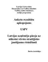 Konspekts 'Latvijas uzņēmēju pieeja uz nākotni vērstu stratēģisko jautājumu risināšanā', 1.