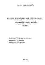 Referāts 'Iekšlietu ministrija kā pārvaldes institūcija un padotībā esošās iestādes', 1.