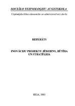 Referāts 'Inovāciju projektu jēdziens, būtība un stratēģija', 1.