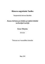 Referāts 'Jauna tūrisma produkta projekts lokālai teritorijai Latvijā', 1.