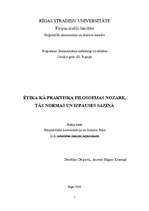 Konspekts 'Ētika kā praktiska filosofijas nozare, tās normas un izpausmes saziņā', 1.