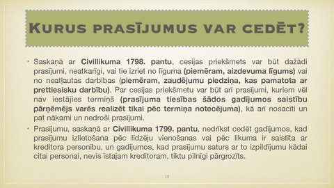 Prezentācija 'Cesijas līgums', 13.