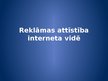 Prezentācija 'Reklāmas attīstība interneta vidē', 1.