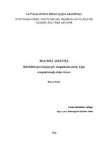 Referāts 'Rehabilitācijas iespējas pēc mugurkaula lejasdaļas diska trūces', 1.