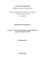 Referāts '2-3 gadu vecu bērnu pašapkalpošanās prasmju veicināšana pirmsskolas izglītības i', 1.