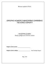 Diplomdarbs 'Eiropas komercsabiedrības darbības tiesiskie aspekti', 1.