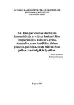 Eseja 'Personības virzību un komunikāciju ietekmējošās rakstura īpašības', 1.