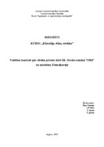 Referāts 'Valdības kontrole pār cilvēku privāto dzīvi Dž. Orvela romānā “1984” un mūsdienu', 1.