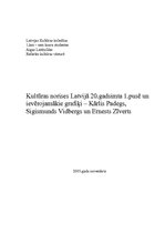 Konspekts 'Kultūras norises Latvijā 20.gadsimta otrajā pusē, grafiķi Kārlis Padegs, Sigismu', 1.