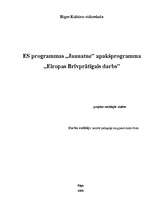 Referāts 'ES programmas "Jaunatne" apakšprogramma "Eiropas Brīvprātīgais darbs" ', 1.