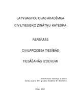 Referāts 'Tiesāšanās izdevumi', 1.