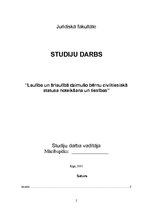 Referāts 'Laulībā un ārlaulībā dzimušo bērnu civiltiesiskā statusa noteikšana un tiesības', 1.