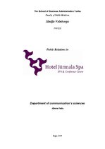 Referāts 'Public Relations in Hotel Jūrmala SPA', 1.