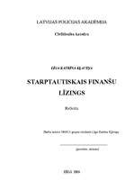 Referāts 'Starptautiskais finanšu līzings', 1.