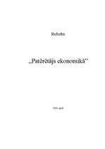 Referāts 'Patērētājs ekonomikā', 1.