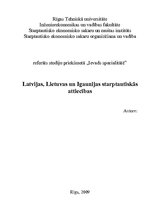 Referāts 'Latvijas, Lietuvas, Igaunijas starptautiskās attiecības', 1.