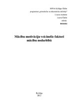 Referāts 'Mācību motivāciju veicinošie faktori mācību nodarbībā', 1.