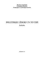 Referāts 'Politiskie līderi un to tipi', 1.