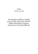 Eseja 'Demokrātijas uzplūdi un atplūdi pasaulē un Latvijā 20.gadsimtā', 1.