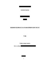 Eseja 'Kriminālprocesa pamatprincipi tiesā', 1.