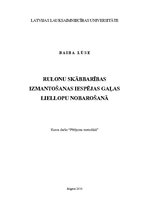 Referāts 'Rulonu skābbarības izmantošanas iespējas gaļas liellopu nobarošanā', 1.