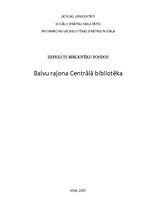 Referāts 'Balvu rajona centrālā bibliotēka', 1.