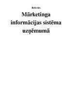 Referāts 'Mārketinga informācijas sistēma uzņēmumā', 1.