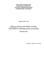 Referāts 'Jelgavas pilsētas pašvaldības iestādes "Kultūra" kultūrpotenciāla izvērtējums', 1.