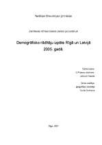 Referāts 'Demogrāfiskā situācija Rīgā un Latvijā 2005.gadā', 1.