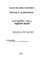 Konspekts 'Projekta pieteikums "Iegūsim dodot"', 1.