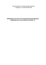 Prakses atskaite 'Pirmsskolas skolotāja pedagoģiskā prakse pirmsskolas izglītības iestādē “x”', 1.